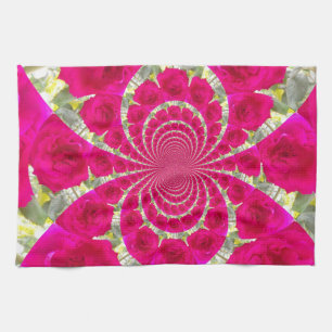 Linge De Cuisine Beau Extraordinaire Roses rouges Motif Kaleidoscop