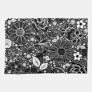 Linge De Cuisine Beautés botaniques Noir et Blanc