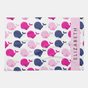 Linge De Cuisine Beaux Baleines, Motif De Baleines, Votre Nom