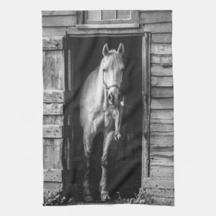 Linge De Cuisine Beaux chevaux Ferme rustique
