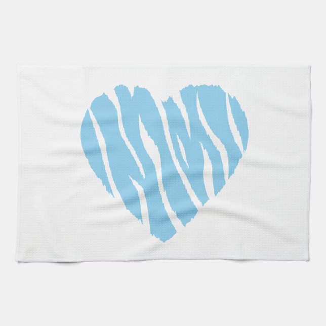 Linge De Cuisine Bébé Coeur bleu (Horizontal)