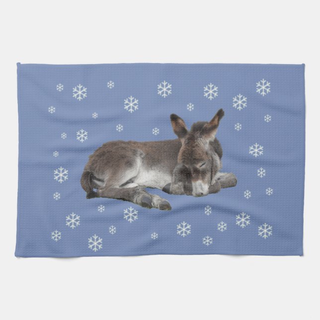 Linge De Cuisine Bébé mignon Dormir avec des flocons de neige (Horizontal)