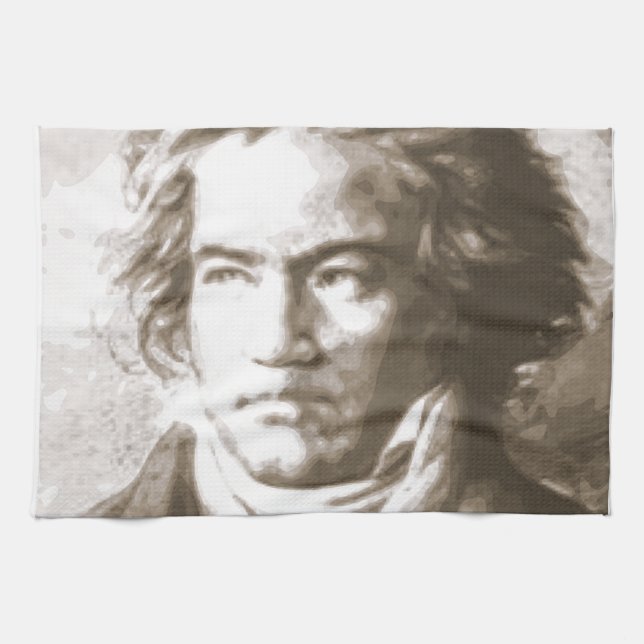 Linge De Cuisine Beethoven À Sepia (Horizontal)