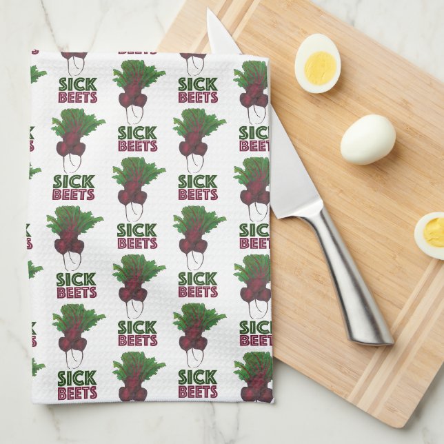 Linge De Cuisine Beets Malades (Beats) Beet Rouge Jardin végétarien (Quart Plié)