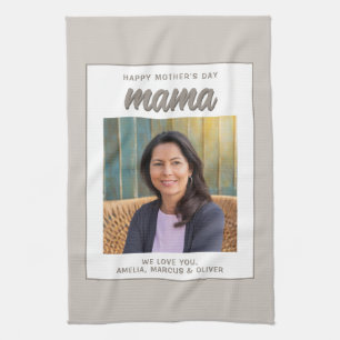 Linge De Cuisine Beige moderne maman Enfants Photo Fête des mères