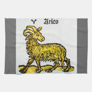 Linge De Cuisine Bélier la Ram d'Or, Enseignes Vintage du Zodiaque