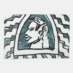 Linge De Cuisine Belle Africaine Bongo Massai Portrait Tribal Art