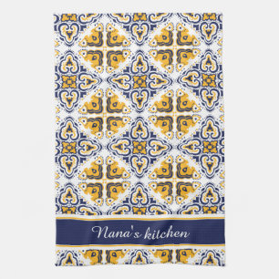 Linge De Cuisine 💛 💙 🤍 Belle Azulejos bleu et jaune