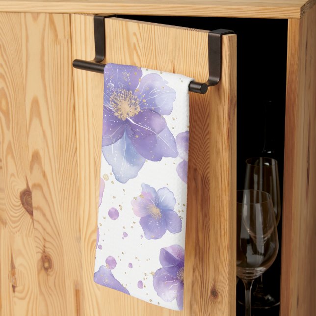 Linge De Cuisine belle élégante pattée continu imprimé fleur (Pliage en tiers)