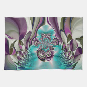 Linge De Cuisine Belle impression Angélique Purple et Cyan Abstrait