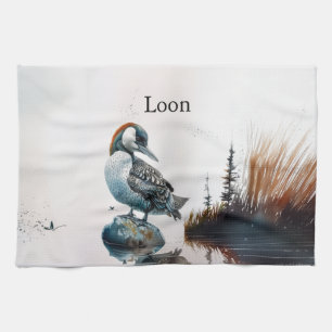 Linge De Cuisine belle laine sur une roche en aquarelle