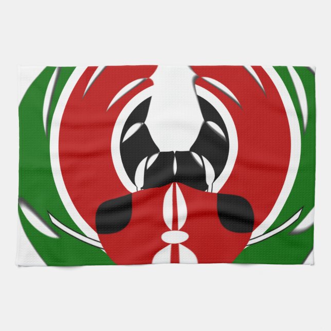 Linge De Cuisine Belle Tapisserie kenyane : Drapeau kényan Papillon (Horizontal)