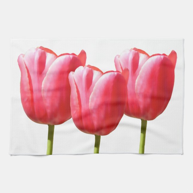 Linge De Cuisine Belles fleurs de tulipe de trio (Horizontal)