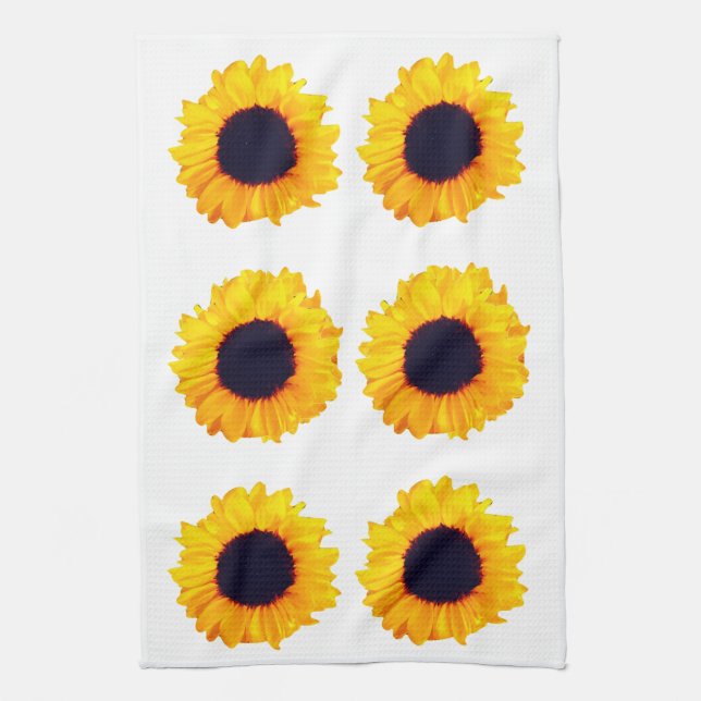 Linge De Cuisine Belles tournesols Orange Noir Jaune 4Nina (Vertical)