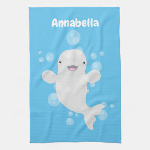 Linge De Cuisine Béluga mignon bulles dessin de dessin animé
