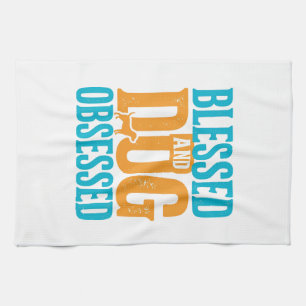 Linge De Cuisine Béni et obsédé de chien Design vintage pour amoure