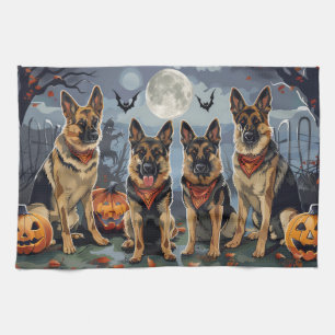 Linge De Cuisine Berger allemand Halloween Éffrayant