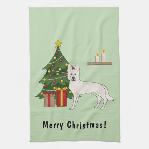 Linge De Cuisine Berger suisse blanc GSD Arbre de Noël vert