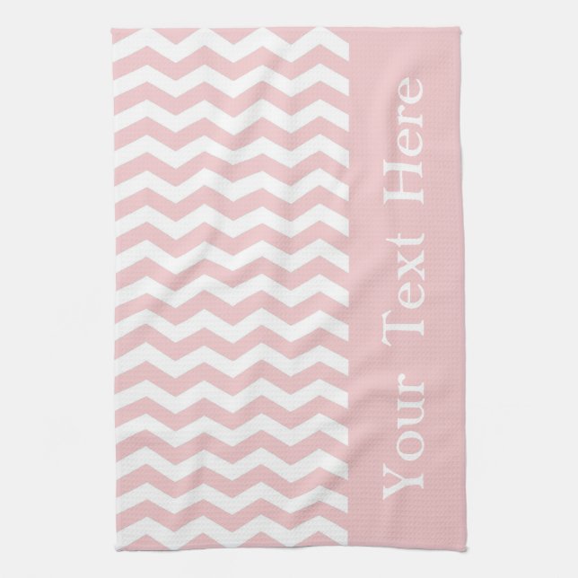 Linge De Cuisine Bermuda Pink Wave Chevron personnalisable (Vertical)