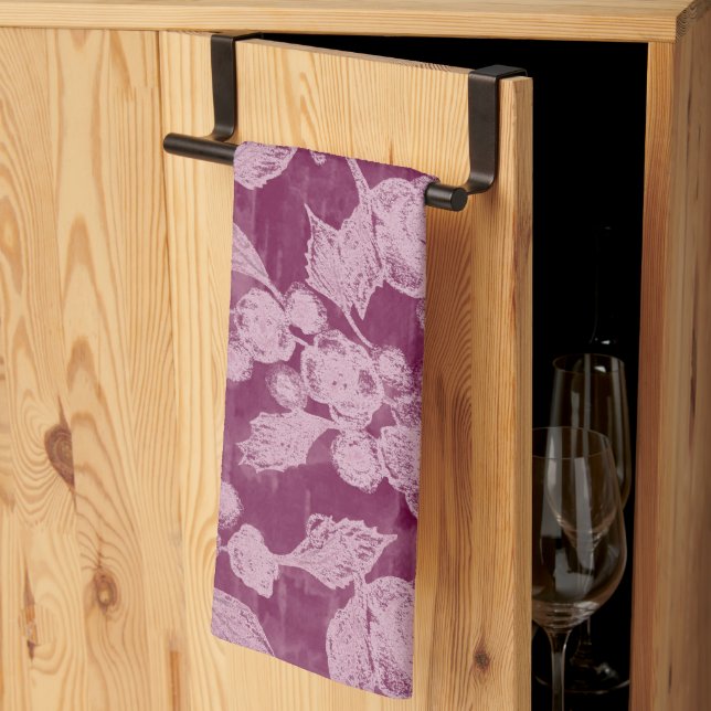 Linge De Cuisine Berries et fleurs Purple Floral (Pliage en tiers)