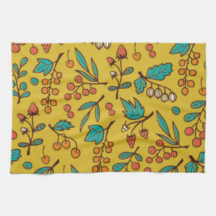 Linge De Cuisine Berries sur branches, motif naturel sans soudure.