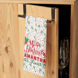 Linge De Cuisine Berry Branch Père Noël Favori Chef Noël Party