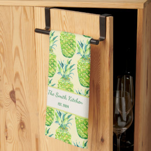 Linge De Cuisine Beurre personnalisé à l'ananas peint à la main