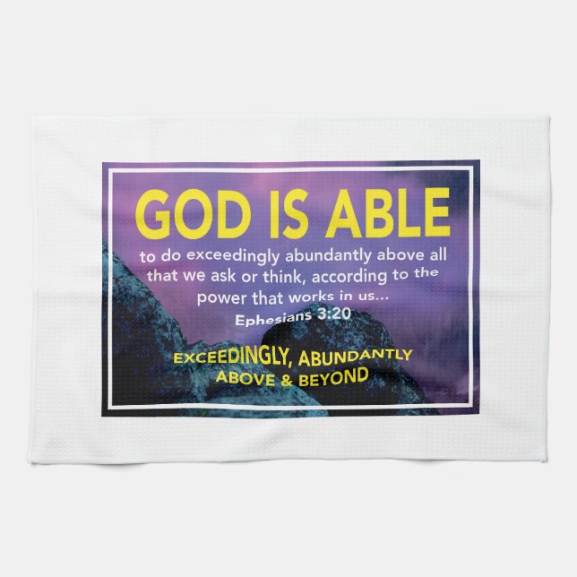 Linge De Cuisine Bible chrétienne Verse | DIEU EST CAPABLE (Horizontal)