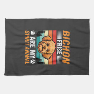 Linge De Cuisine Bichon Frise Animal Spirituel Chien Rétro