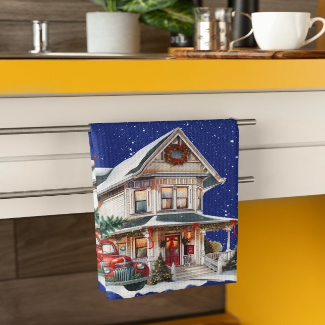 Linge De Cuisine Bienvenue à notre Camion Rouge Noël de Farmhouse (Créateur téléchargé)