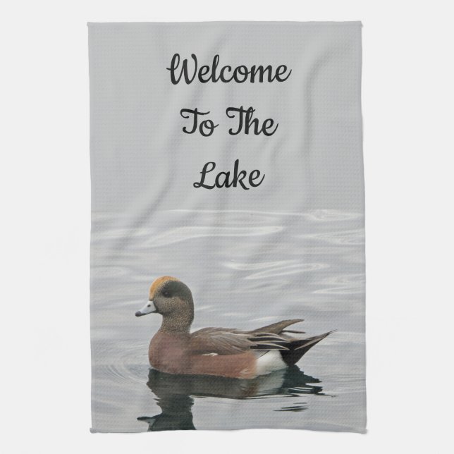 Linge De Cuisine Bienvenue Canard photo Wigeon Calm Water Lake Hous (Vertical)