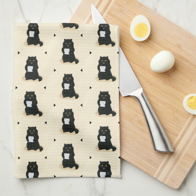 Linge De Cuisine Black Cat Home Sweet Home Secourt Shelter Cute (Quart Plié)