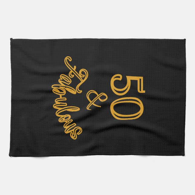Linge De Cuisine Black et Gold 50 et Fabulous (Horizontal)