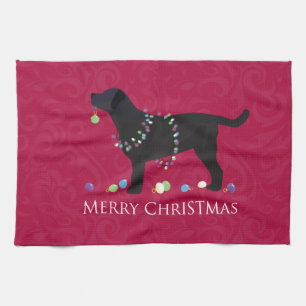 Linge De Cuisine Black Lab Joyeux Noël Design