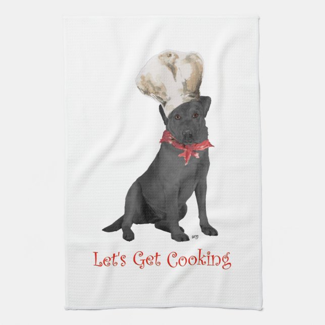 Linge De Cuisine Black Labrador Retriever (Vertical)