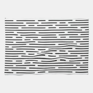 Linge De Cuisine Black Line Geometric Pattern