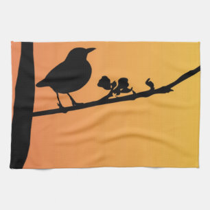 Linge De Cuisine Blackbird Silhouette