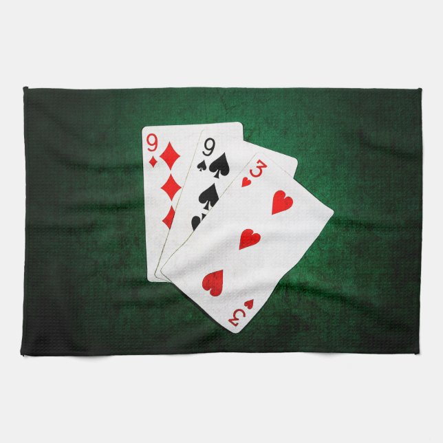 Linge De Cuisine Blackjack 21 point - Neuf, Neuf, Trois (Horizontal)