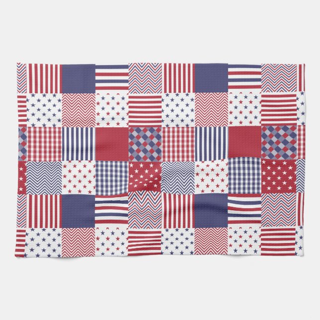 Linge De Cuisine Blanc de patchwork americana des Etats-Unis et (Horizontal)