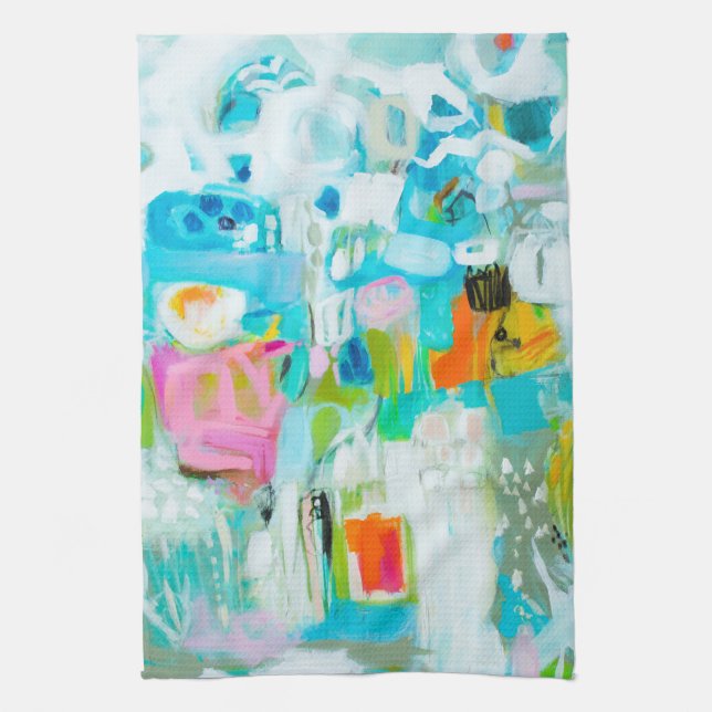 Linge De Cuisine Bleu Abstrait (Vertical)