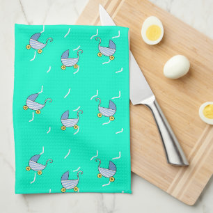Linge De Cuisine Bleu bébé pram
