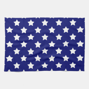 Linge De Cuisine Bleu Blancs Etoiles Motif