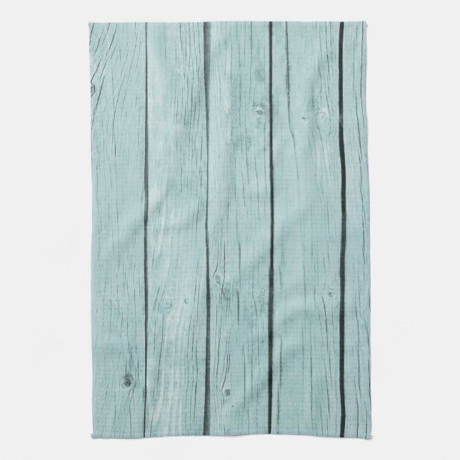 Linge De Cuisine Bleu Chic Bois rustique (Vertical)