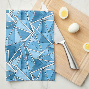 Linge De Cuisine Bleu ciel et formes géométriques bleues motif mode