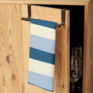 Linge De Cuisine Bleu foncé, Bleu clair et Crème