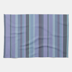 Linge De Cuisine Bleu-gris, bandes horizontales