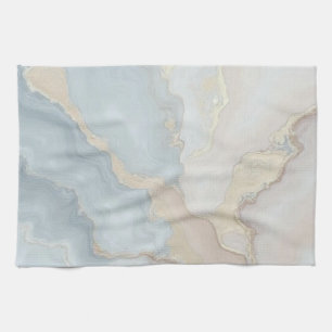 Linge De Cuisine Bleu Gris Beige Crème Abstrait Léger