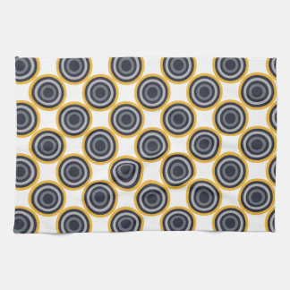 Linge De Cuisine Bleu marine abstrait sans couture, gris, cercles