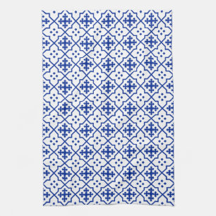 Linge De Cuisine Bleu marocain