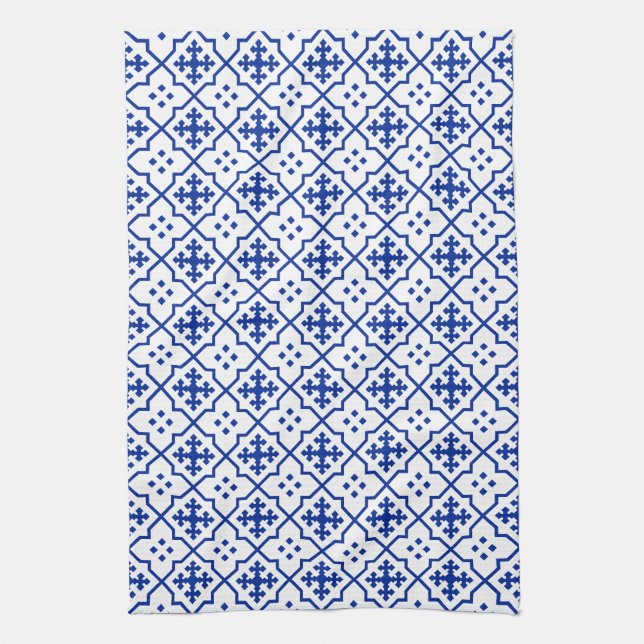 Linge De Cuisine Bleu marocain (Vertical)